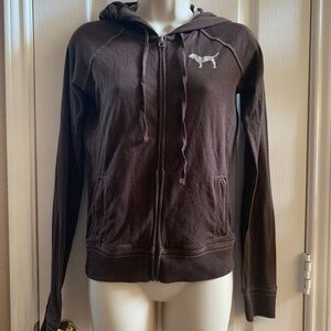 PINK by victoria’s secret brown hoodie peace sign sz small